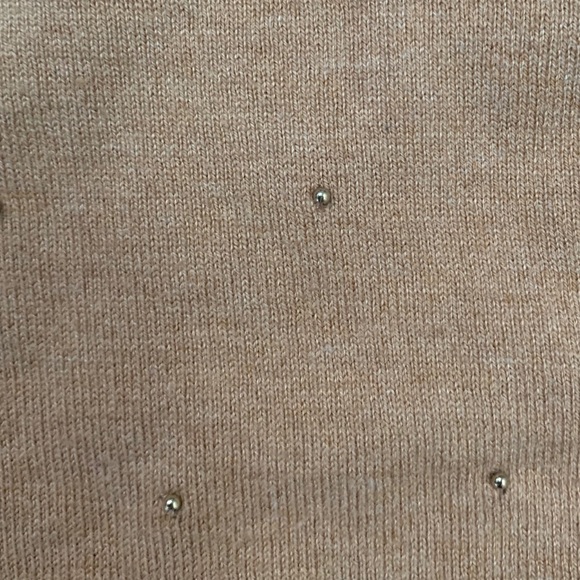 Banana Republic Tan Sweater w Gold bead details S - Picture 4 of 4